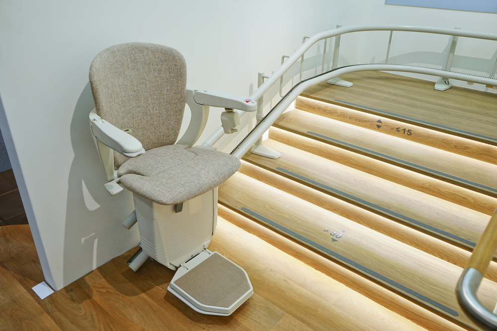Automatic,Stairlift,On,Staircase,For,Elderly,Or,Disability,In,A