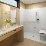 zero barrier shower, aging in place shower remodeling